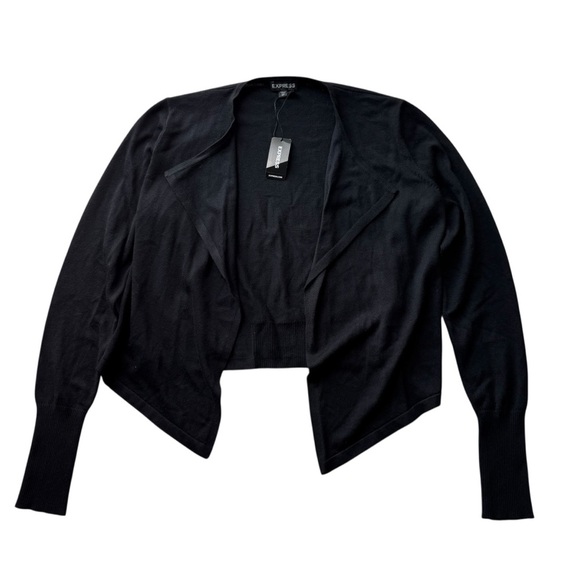 Express Cardigan Sweater Open Front Black Size Small NWT Lightweight - Picture 6 of 8